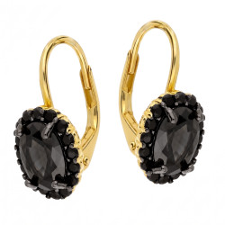 Komplet biżuterii kolczyki i wisiorek Markiza owal, srebro 925 koloru złotego