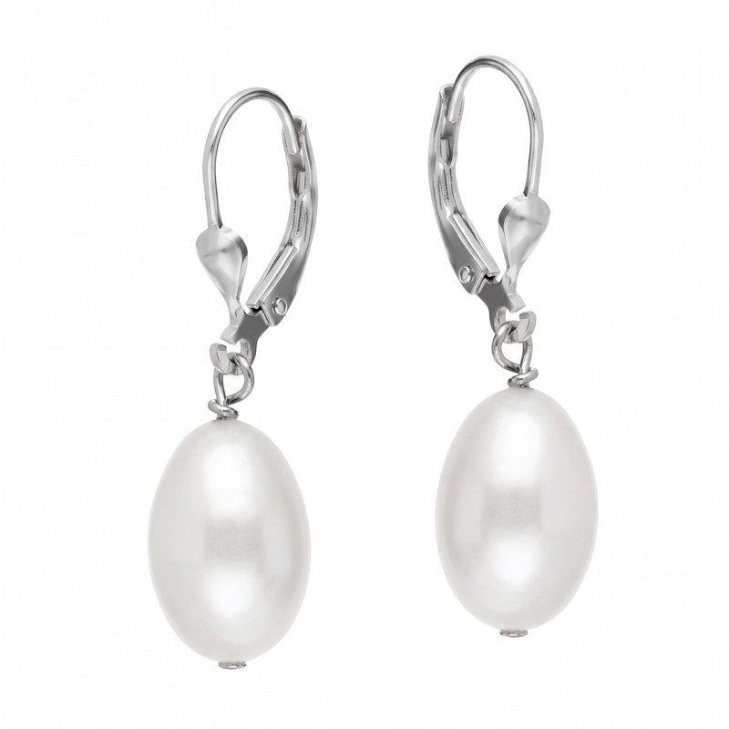 Kolczyki wiszące z perłą barokową, zapięcie srebro 925
