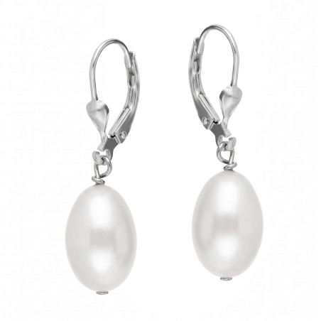 Kolczyki wiszące z perłą barokową, zapięcie srebro 925