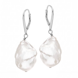 Kolczyki wiszące z perłami barokowymi, zapięcie ze srebra 925