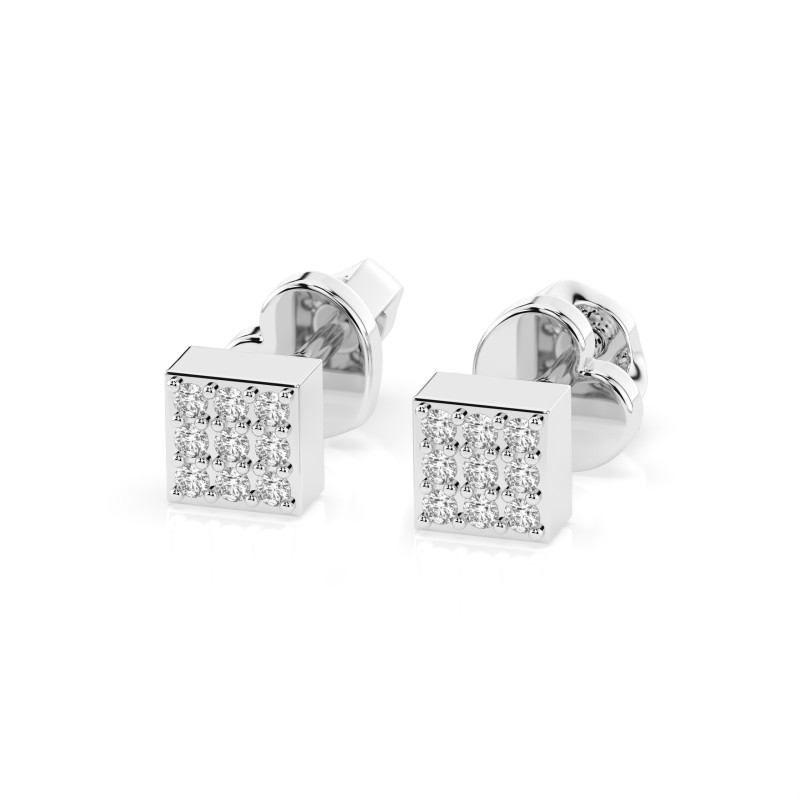 Kolczyki Iluzja z diamentami 102-10063-W-0.11 - Jubiler Sezam