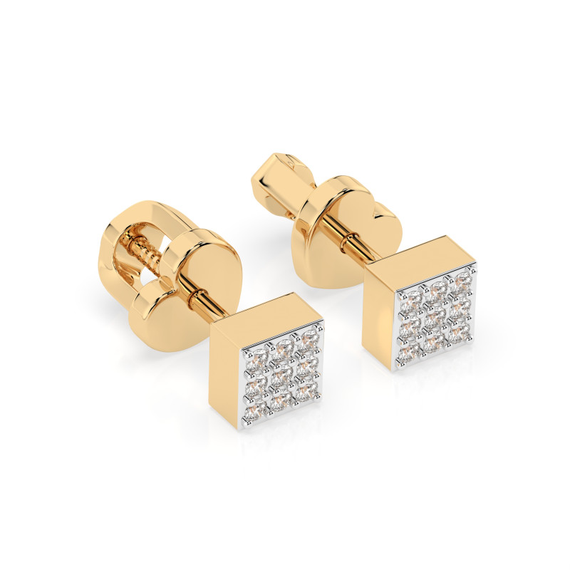 Kolczyki Iluzja z diamentami 102-10063-Y-0.11 - Jubiler Sezam