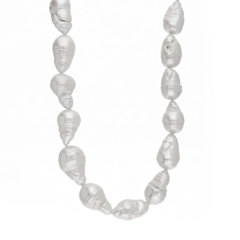 Naszyjnik z perłami barokowymi 10-12 mm, zapięcie ze srebra 925