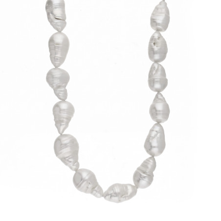 Naszyjnik z perłami barokowymi 10-12 mm, zapięcie ze srebra 925