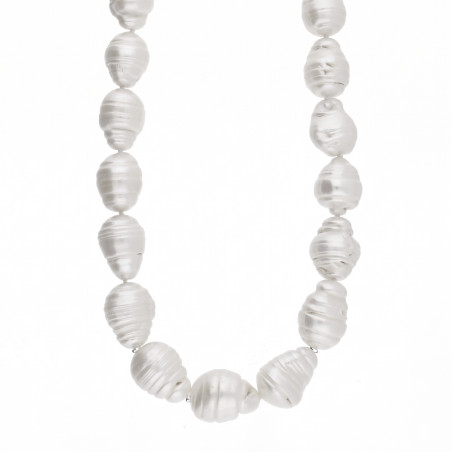 Naszyjnik z perłami barok 10-12mm, zapięcie ze srebra 925 koloru złotego