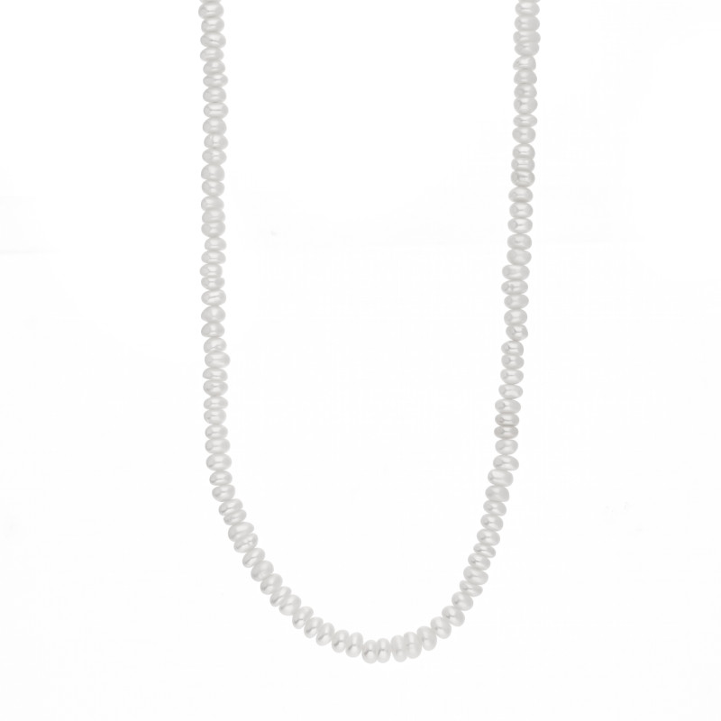 Naszyjnik z drobnymi perłami, zapięcie ze srebra 925