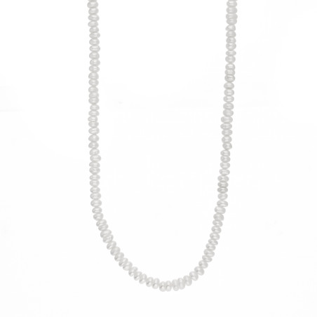 Naszyjnik z drobnymi perłami, zapięcie ze srebra 925
