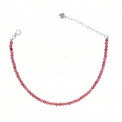 Bransoletka z fasetowanymi kulkami granatu, zapięcie ze srebra 925