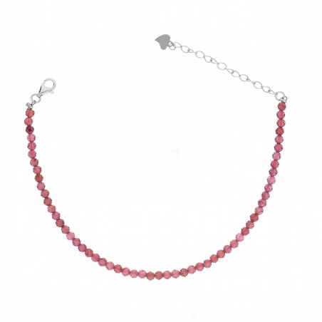 Bransoletka z fasetowanymi kulkami granatu, zapięcie ze srebra 925