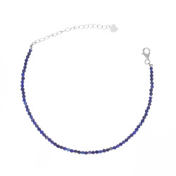 Bransoletka z fasetowanymi lapis lazuli, zapięcie ze srebra 925