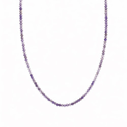 Naszyjnik z fasetowanymi kulkami szafirowymi, zapięcie srebro 925