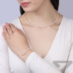 Naszyjnik z perełkami barokowymi, zapięcie ze srebra 925