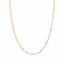 Naszyjnik z fasetowanymi kulkami jubilerskiej masy perłowej, zapięcie ze srebra 925