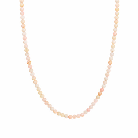 Naszyjnik z fasetowanymi kulkami jubilerskiej masy perłowej, zapięcie ze srebra 925