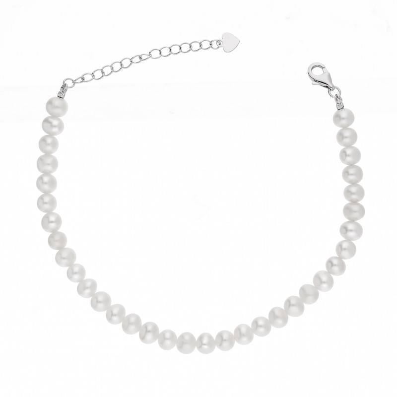 Bransoletka z perłami, zapięcie ze srebra 925