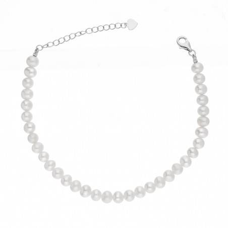 Bransoletka z perłami, zapięcie ze srebra 925