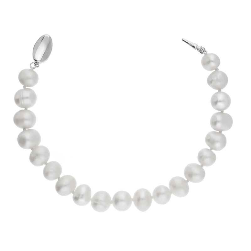 Bransoletka z perłami barokowymi, zapięcie ze srebra 925