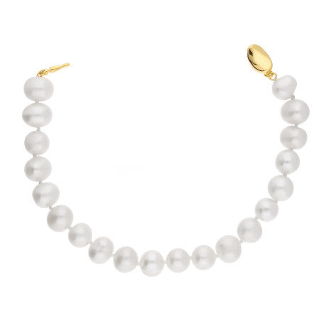 Bransoletka z perłami barokowymi, zapięcie ze srebra 925 koloru złotego