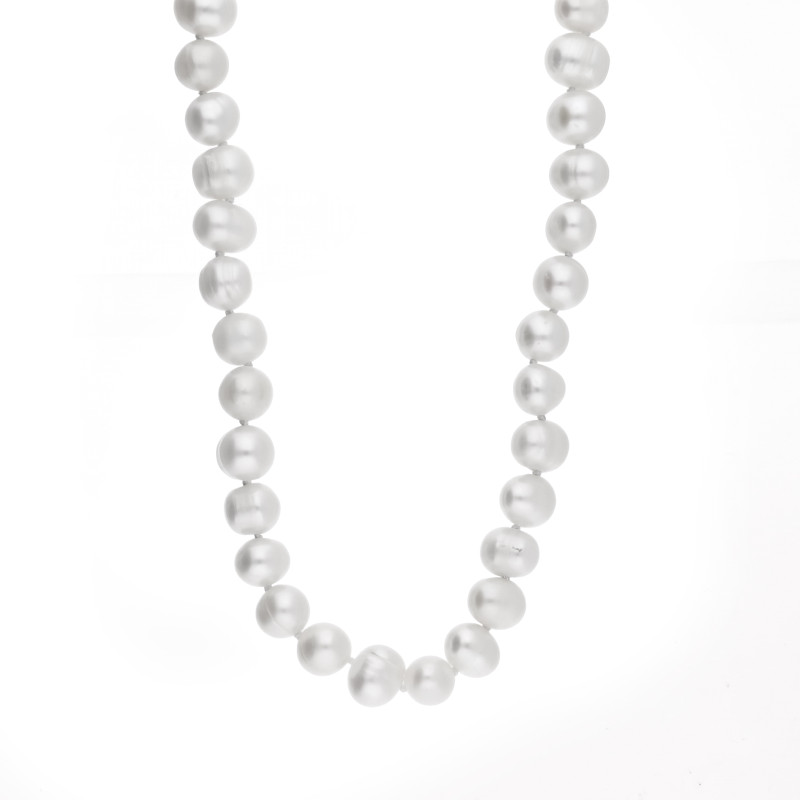 Naszyjnik z perłami barokowymi, zapięcie srebrne 925 koloru złotego