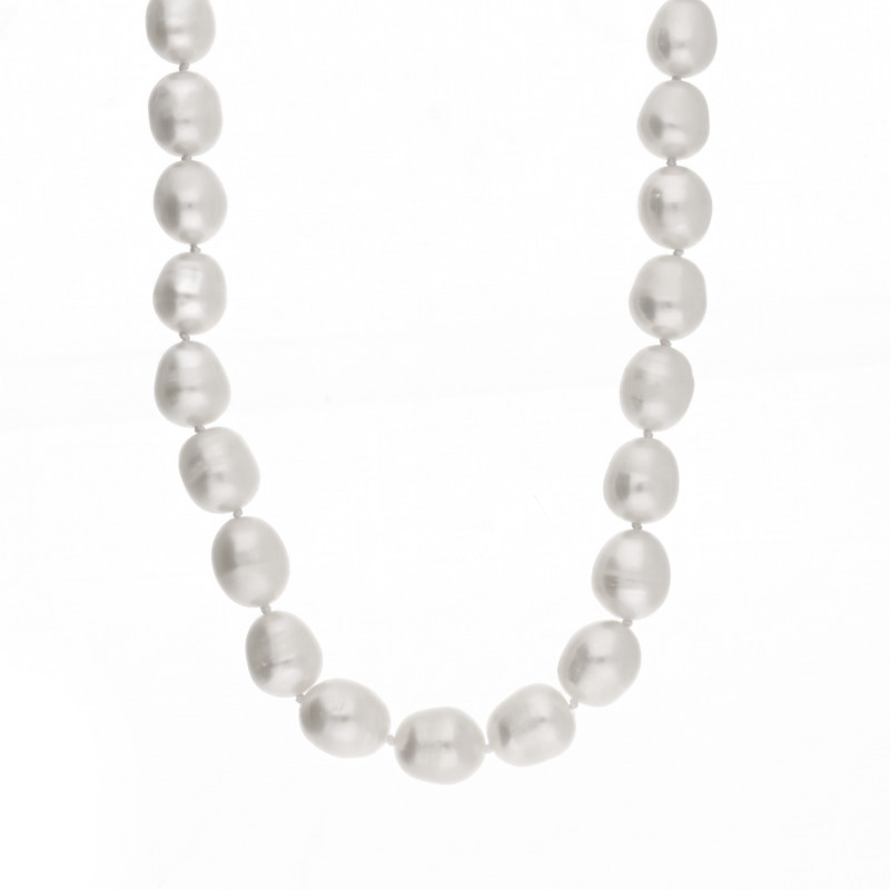 Naszyjnik z perłami barokowymi 8-10 mm, zapięcie ze srebra 925