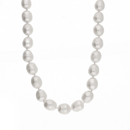 Naszyjnik z perłami barokowymi 8-10 mm, zapięcie ze srebra 925