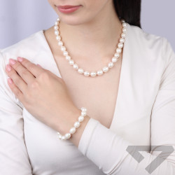 Bransoletka z perłami barokowymi 8-10 mm, zapięcie ze srebra 925