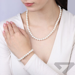 Bransoletka z perłami barokowymi  7-8mm, zapięcie ze srebra 925