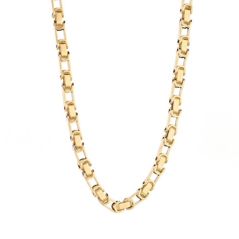 Łańcuszek złoty owale dmuchane 3D, próba 585