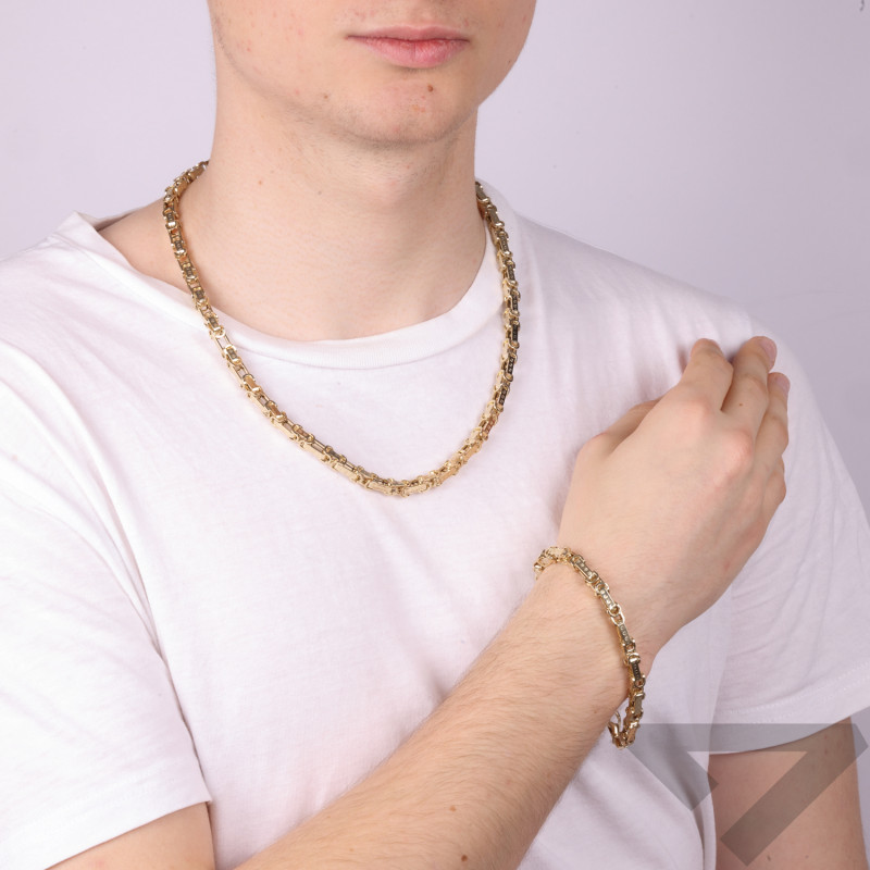 Bransoletka złota owale dmuchane 3D, próba 585