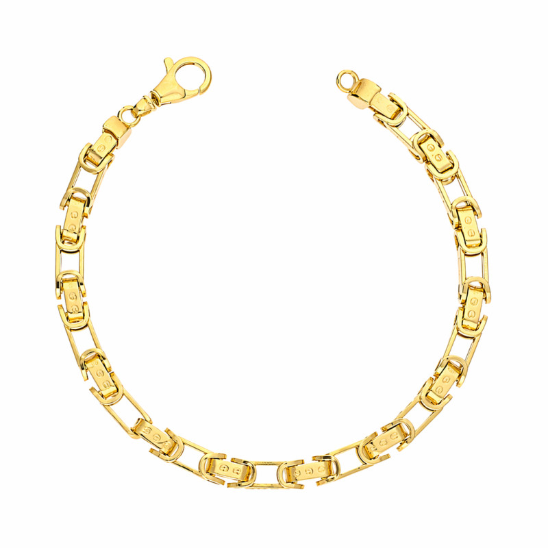 Bransoletka złota owale dmuchane 3D, próba 585