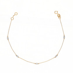 Bransoletka z diamentami 0,07 ct na łańcuszku anker ze złota 585