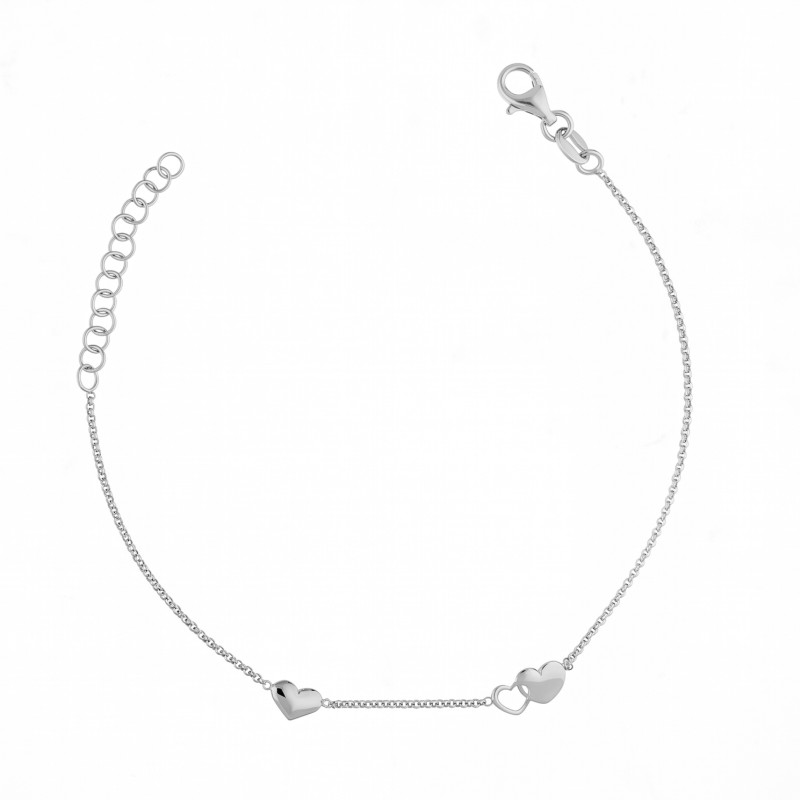Bransoletka srebrna 925 z sercami