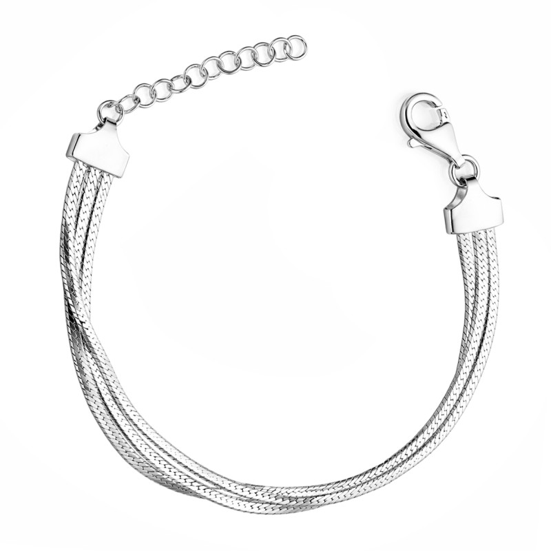 Bransoletka taśma blask potrójna, srebro 925