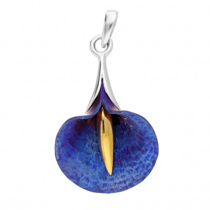 Wisiorek srebrny 925 z tytanową kalią gładką