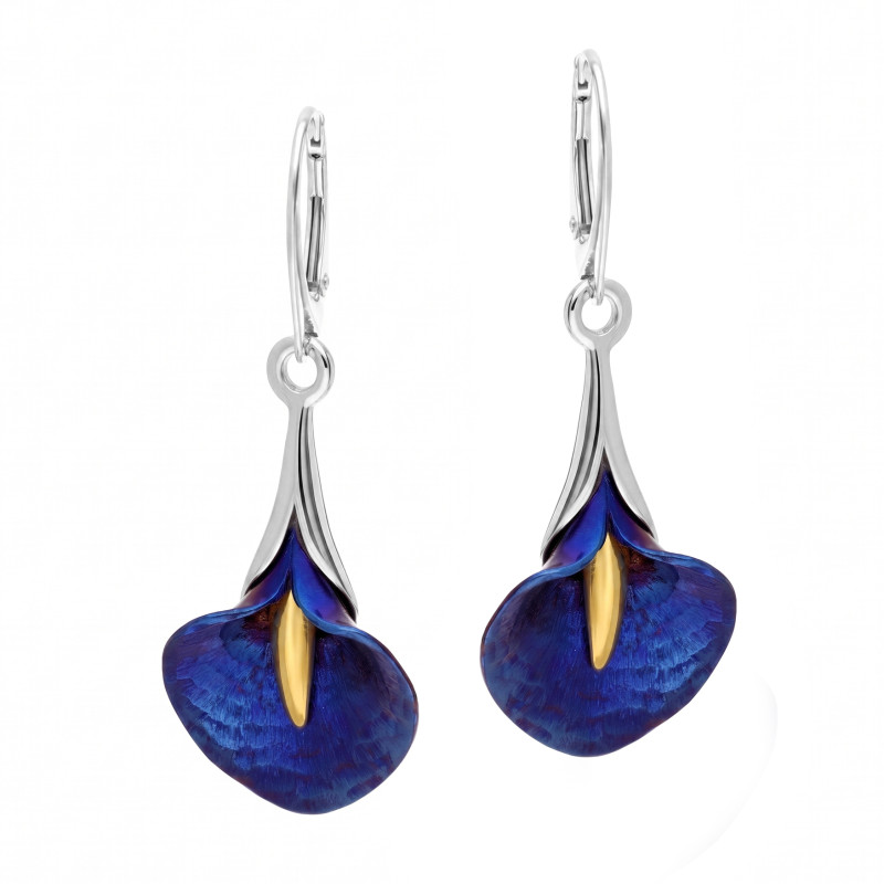 Kolczyki z tytanową Kalią ze srebrnym zapięciem