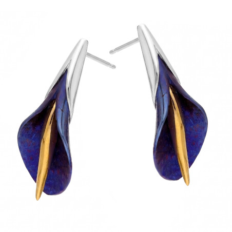 Kolczyki srebrne próby 925 z tytanową kalią