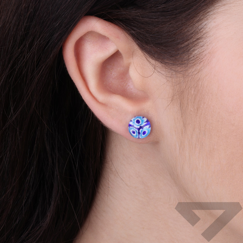 Kolczyki ze szkła Murano Capito, zapięcie na sztyft ze srebra 925