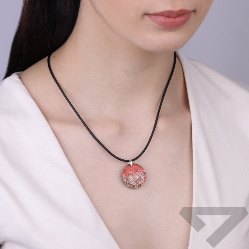 Wisiorek ze szkła Murano CALLE czerwony, koluszko ze srebra 925