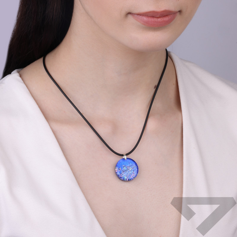 Wisiorek ze szka Murano CALLE, koluszko srebro 925