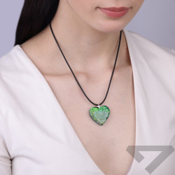 Serduszko se szkła MURANO HEART, koluszko ze srebra 925