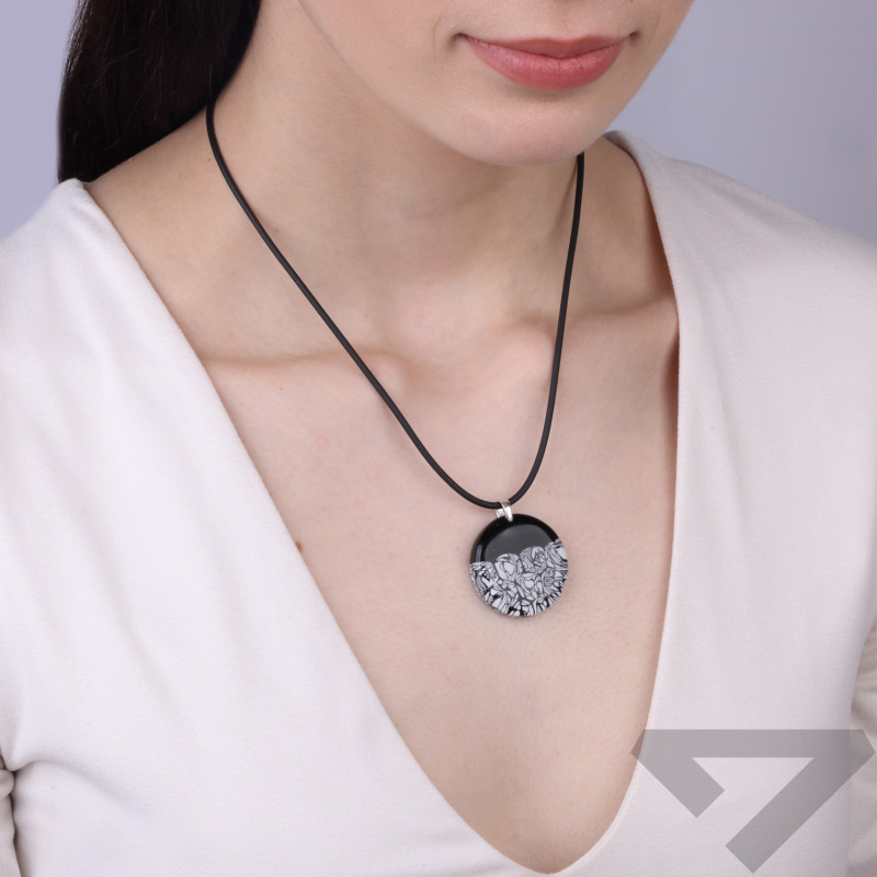 Wisiorek PALAZZO ze szkła Murano, koluszko ze srebra 925