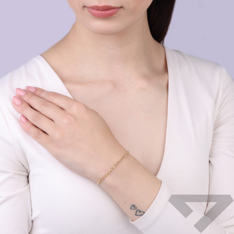 Bransoletka złota dmuchana typu rolo 3 mm, próba 375