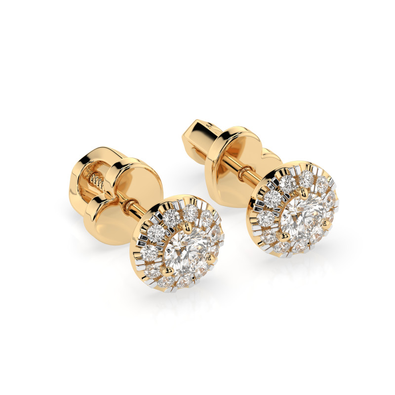 Kolczyki Soliter Wieczność z diamentami 102-10095-Y-0.24