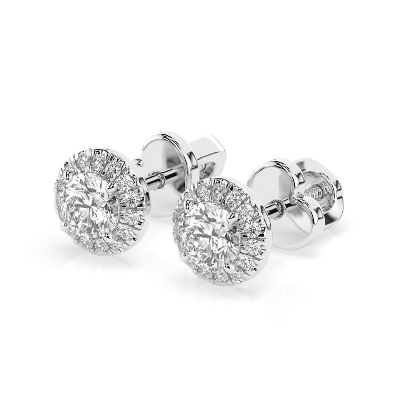 Kolczyki Soliter Wieczność z diamentami 102-10095-W-0.4