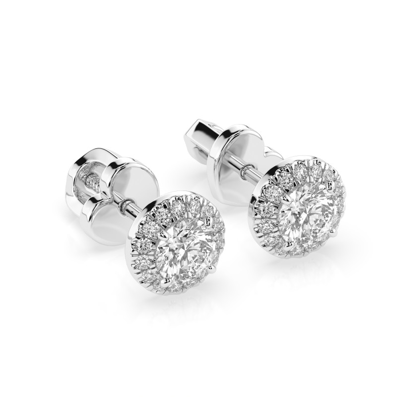 Kolczyki Soliter Wieczność z diamentami 102-10095-W-0.4