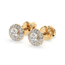 Kolczyki Soliter Wieczność z diamentami 102-10095-Y-0.4