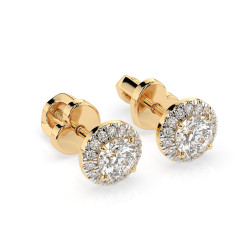 Kolczyki Soliter Wieczność z diamentami 102-10095-Y-0.4