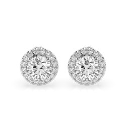 Kolczyki Soliter Wieczność z diamentami 102-10095-W-1.0