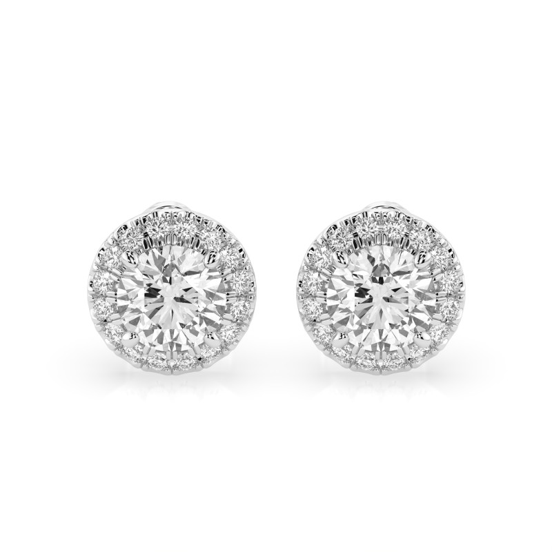 Kolczyki Soliter Wieczność z diamentami 102-10095-W-1.0