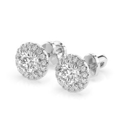 Kolczyki Soliter Wieczność z diamentami 102-10095-W-1.0